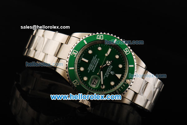 Rolex Submariner Oyster Perpetual Automatic with Green Dial and Green Graduated Bezel-White Round Bead Marking and Small Calendar - Click Image to Close